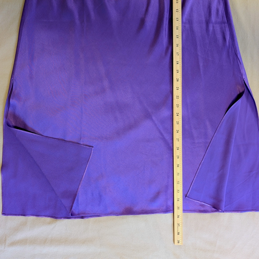 J. Crew Luster Crepe Maxi Skirt Side Slits | Purple | NWT | XL - Picture 6 of 8